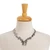 Sterling silver link necklace, 'Skeletal Hat Dance' - Mexican Day of the Dead Sterling Silver Link Necklace