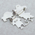 Sterling silver brooch pendant, 'Skeletal Hat Dance' - Day of the Dead Sterling Silver Brooch Pendant (image 2c) thumbail