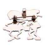 Sterling silver brooch pendant, 'Skeletal Matador Dance' - Signed Brooch Pendant from Mexican Day of the Dead