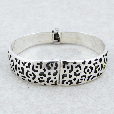 Sterling silver bangle bracelet, Jaguar Path