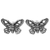 Sterling silver button earrings, 'Flight of the Butterfly' - Sterling Silver Button Earrings Butterfly Shape from Mexico thumbail