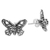 Sterling silver button earrings, 'Flight of the Butterfly' - Sterling Silver Button Earrings Butterfly Shape from Mexico (image 2b) thumbail
