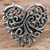 Sterling silver cocktail ring, 'Vine Heart' - Sterling Silver Cocktail Ring Heart Shape from Mexico (image 2) thumbail