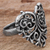 Sterling silver cocktail ring, 'Vine Heart' - Sterling Silver Cocktail Ring Heart Shape from Mexico (image 2b) thumbail