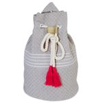 Cotton backpack, 'Day Trip Dream' - Striped Drawstring Cotton Backpack Handcrafted in Mexico