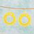 Ohrhänger aus Baumwolle - Handgefertigte Ohrhänger aus gelber Baumwolle mit Sonnenmotiv