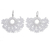 Cotton dangle earrings, 'White Sun' - Silver and White Cotton Dangle Earrings with Sun Motif
