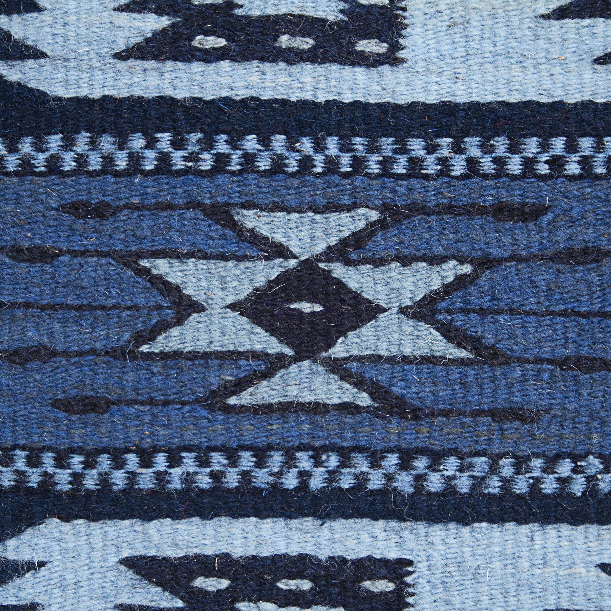 Zapotec Wool Area Rug in Blue with Snail Motif (3x5) - Azure Snails ...