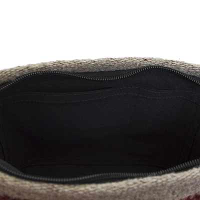 Baguette-Handtasche aus Zapotec-Wolle - Baguette-Handtasche aus Zapotec-Wolle in Khaki aus Mexiko
