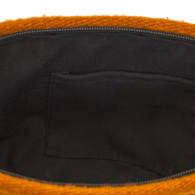 Zapotec wool clutch handbag, 'Autumn Sunrise' - Hand Made Wool Clutch Handbag Sunrise from Mexico
