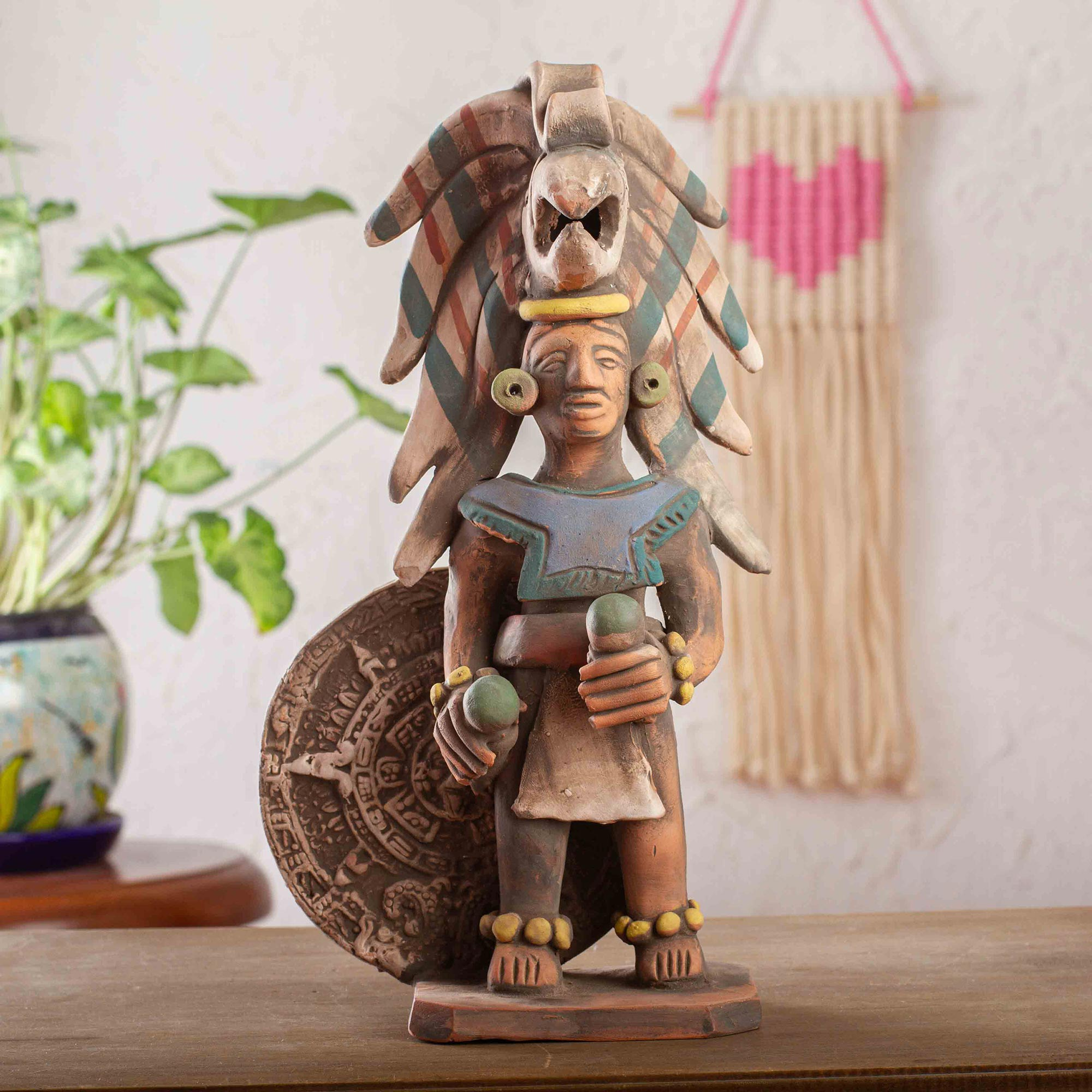 aztec eagle warrior statue