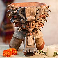 Porta incienso de cerámica, 'Eagle Omen' - Porta incienso de cerámica hecho a mano en México