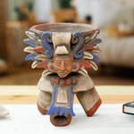 Ceramic incense holder, 'Eagle Omen' - Handcrafted Ceramic Incense Holder from Mexico