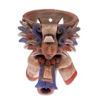 Ceramic incense holder, 'Eagle Omen' - Handcrafted Ceramic Incense Holder from Mexico
