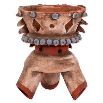 Ceramic incense holder, 'Eagle Omen' - Handcrafted Ceramic Incense Holder from Mexico