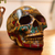 Ceramic sculpture, 'Story of Death' - Handcrafted Multicolor Ceramic Skull Sculpture from Mexico (image 2) thumbail