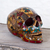 Ceramic sculpture, 'Story of Death' - Handcrafted Multicolor Ceramic Skull Sculpture from Mexico (image 2b) thumbail