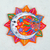 Ceramic wall art, 'Celestial Flower' - Multicolored Ceramic Sun and Moon Wall Art from Mexico thumbail