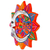 Ceramic wall art, 'Celestial Flower' - Multicolored Ceramic Sun and Moon Wall Art from Mexico (image 2c) thumbail