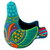 Ceramic sculpture, 'Teal Dove' - Ceramic Hand Painted Dove Sculpture Floral Motif from Mexico