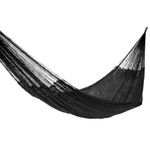 Hammock, 'Black Relaxation' (single) - Hand Woven Nylon Black Hammock (Single) from Mexico
