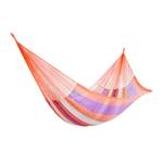 Hammock, 'Melon Stripe' (double) - Hand Woven Nylon Striped Hammock (Double) from Mexico