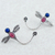 Garnet and lapis lazuli drop earrings, 'Dragonfly Tails' - Garnet and Lapis Lazuli Dragonfly Drop Earrings from Mexico (image 2b) thumbail