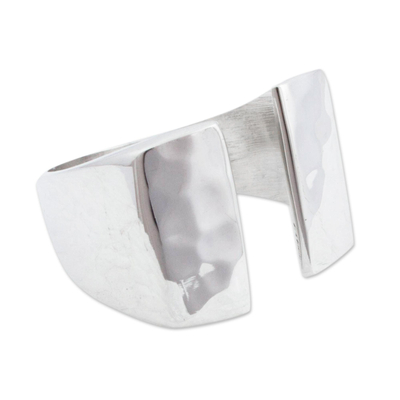 Sterling silver wrap ring, 'Shining Gap' - High Polish Sterling Silver Wrap Ring from Mexico