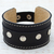 Leather wristband bracelet, 'Shining Dots' - Metal Accent Leather Wristband Bracelet Black from Mexico
