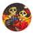 Decoupage wood coasters, 'Catrin and Catrina' - Wood Coasters Day of the Dead (Set of 4) from Mexico (image 2d) thumbail