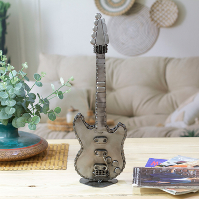 Recycled auto parts sculpture, 'Guitar Glory' - Handcrafted Recycled Auto Parts Guitar Sculpture