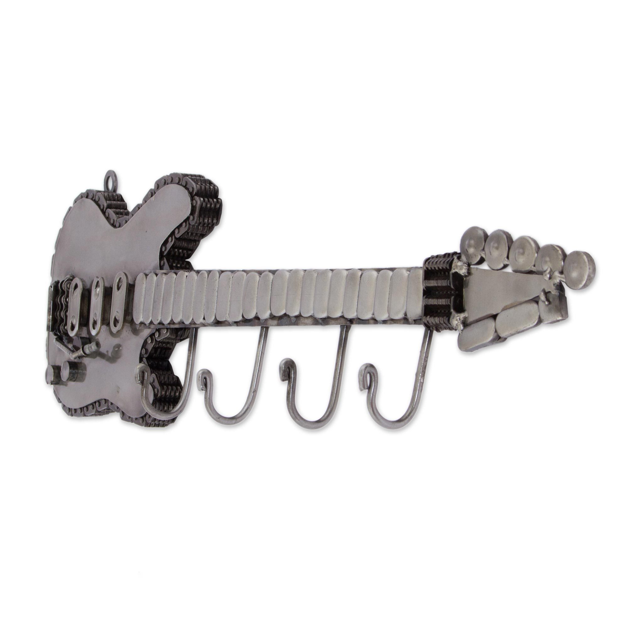 Guitar Coat Rack from Recycled Auto Parts Guitar Convenience NOVICA