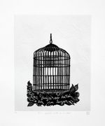 'The Birds Are In Their Place' - Limited Edition Etched Print of a Bird Cage from Mexico