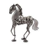 Recycled auto parts sculpture, 'Metallic Horse' - Handmade Recycled Auto Parts Horse Sculpture