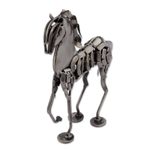 Recycled auto parts sculpture, 'Metallic Horse' - Handmade Recycled Auto Parts Horse Sculpture