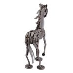 Recycled auto parts sculpture, 'Metallic Horse' - Handmade Recycled Auto Parts Horse Sculpture