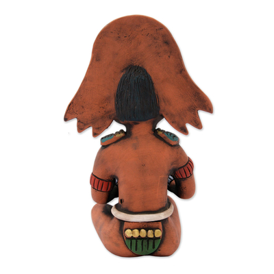 Escultura de cerámica - Escultura de cerámica original del hombre maya antiguo firmada por el artista