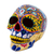 Ceramic sculpture, 'Carnival Skull' - Hand Painted 12k Gold Ceramic Skull Sculpture from Mexico (image 2b) thumbail