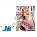 Wood sculpture, 'Excited Cat in Teal' - Copal Wood Alebrije Cat Sculpture in Teal from Mexico