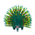 Wood sculpture, 'Cute Porcupine in Green' - Copal Wood and Maguey Mexican Porcupine Sculpture in Green