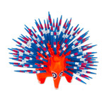 Copal wood alebrije, 'Cute Porcupine in Red' - Copal Wood Alebrije Porcupine Sculpture in Red and Blue