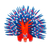 Copal wood alebrije, 'Cute Porcupine in Red' - Copal Wood Alebrije Porcupine Sculpture in Red and Blue (image 2a) thumbail