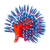 Copal wood alebrije, 'Cute Porcupine in Red' - Copal Wood Alebrije Porcupine Sculpture in Red and Blue (image 2d) thumbail