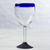 Blown glass wine goblets, 'Cobalt Contrasts' (set of 6) - Set of Six Eco Friendly Hand Blown Wine Goblets (image 2b) thumbail