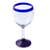 Blown glass wine goblets 'Cobalt Contrasts' (set of 6) - Set of Six Eco Friendly Hand Blown Wine Goblets