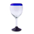 Blown glass wine goblets, 'Cobalt Contrasts' (set of 6) - Set of Six Eco Friendly Hand Blown Wine Goblets (image 2e) thumbail