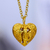 Gold plated pendant necklace, 'Oaxaca Hummingbird' - Gold Plated Hummingbird Heart Pendant Necklace from Mexico thumbail