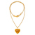 Gold plated pendant necklace, 'Oaxaca Hummingbird' - Gold Plated Hummingbird Heart Pendant Necklace from Mexico (image 2b) thumbail