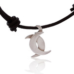 Sterling silver pendant necklace, 'Gemini Moon' - Taxco Sterling Silver Gemini Pendant Necklace from Mexico