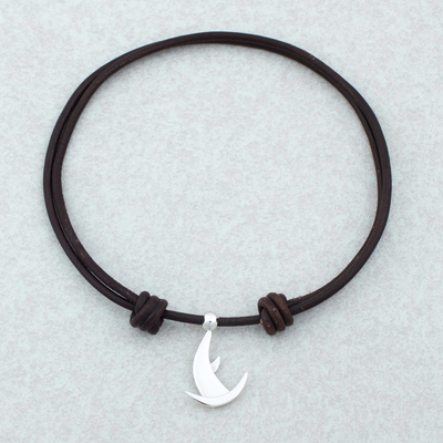 Sterling silver pendant necklace, 'Virgo Moon' - Taxco Sterling Silver Virgo Pendant Necklace from Mexico